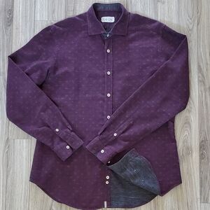 Tintaris Mattei Flannel Button Down Shirt, Purple/Grey, 42/16.5/Large, EUC